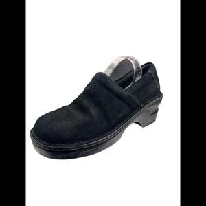 Born Crown Black Canvas Comfort Clogs Mules Women's Size 6 M